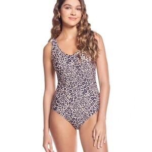 Phax Animal Instinct Strappy Back One-Piece Leopard Print Swimsuit Size S/M